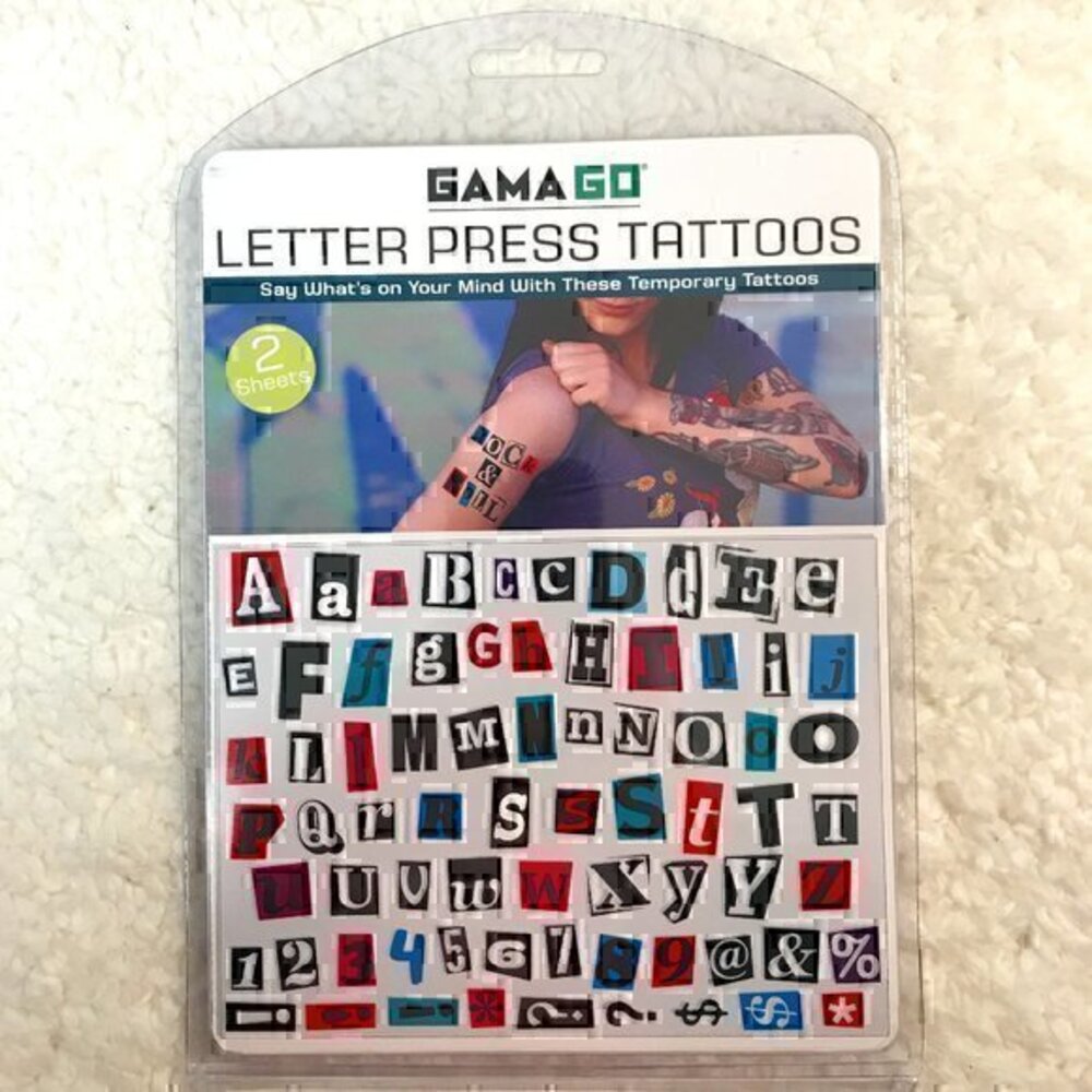 Gamago Letter Press Temporary Tattoos